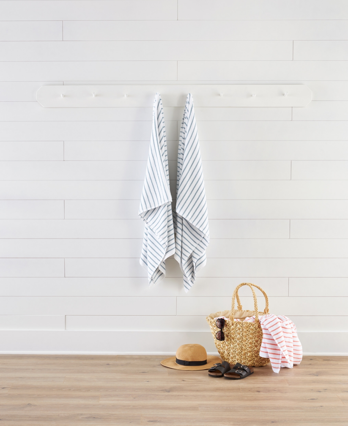 Ienjoy Home Cabana Stripe Cotton 2-pack Beach Towels, 30" X 70"