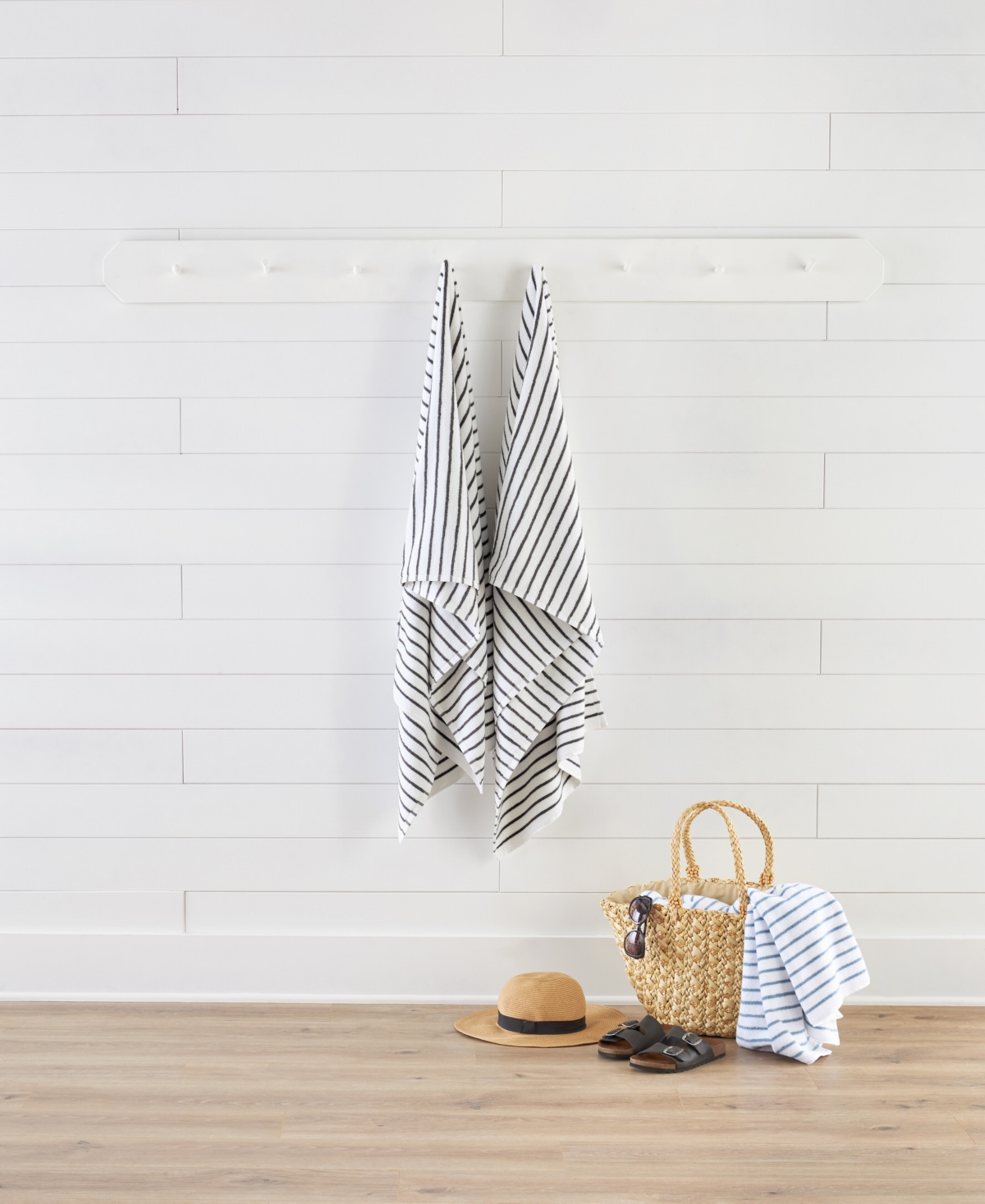Ienjoy Home Cabana Stripe Cotton 2-pack Beach Towels, 30" X 70"
