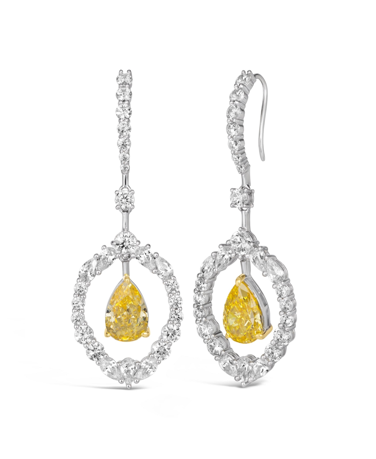 Salma Canary Yellow Statement Earrings - Canary yellow crystalline