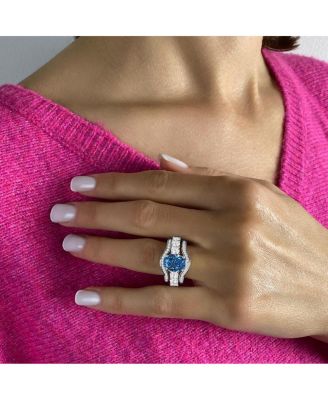 3 Carat Aquamarine Wedding Set