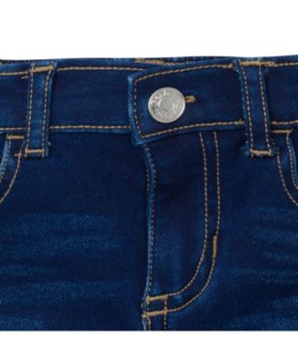Baby Gender Neutral Cuffed Denim Shorts, Dark Denim Wash
