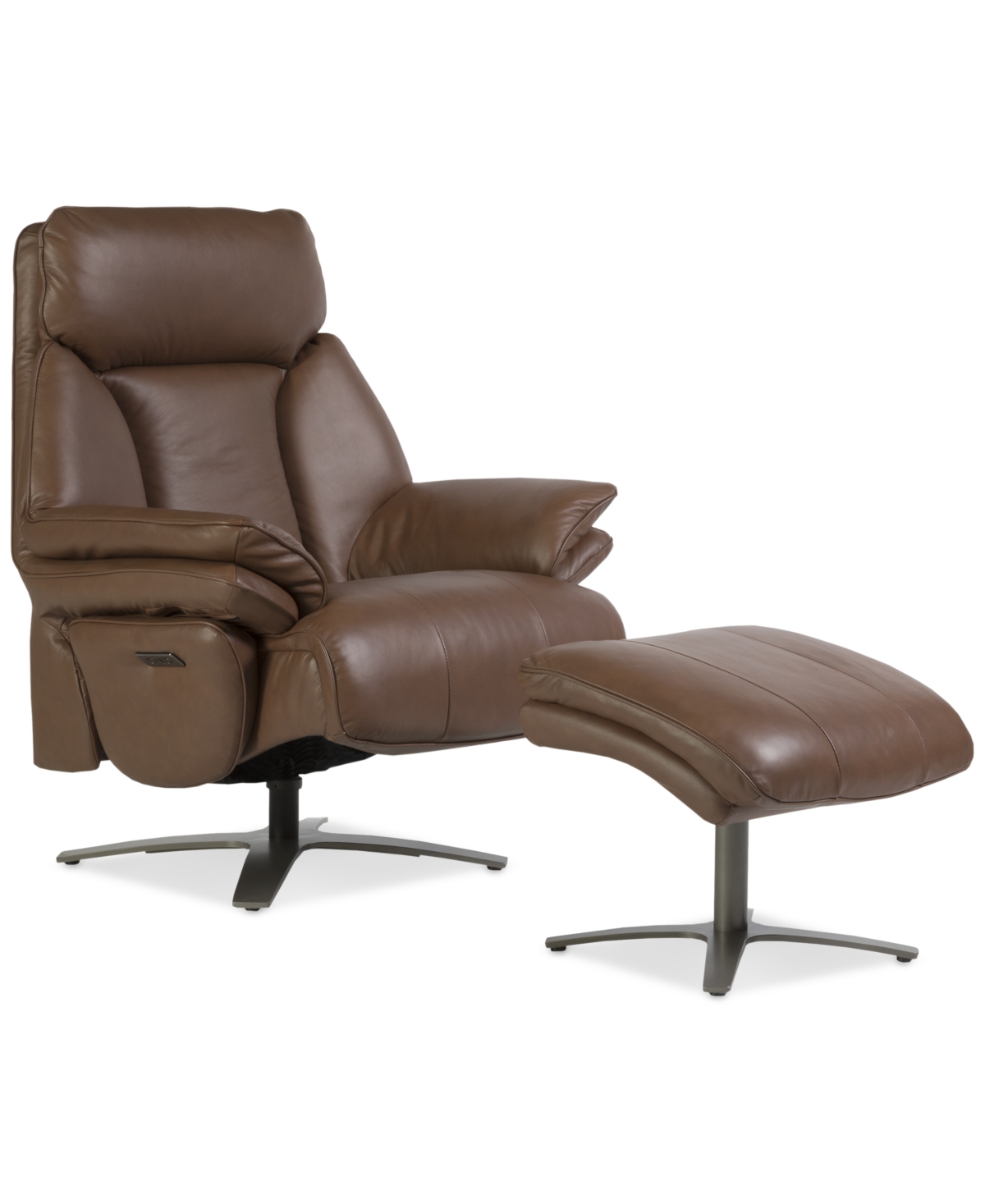 Macy's Guermo Leather Power Recliner, Exclusively At  In Brown