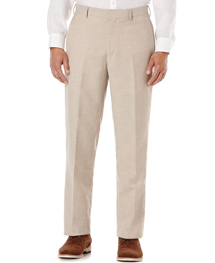 Cubavera Flat Front Easy Care Linen Pants - Macy's