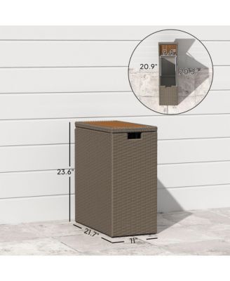 17 Gallon Wicker Deck Box, Small Outdoor Storage Box