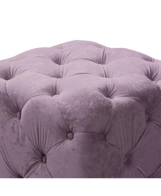 Velvet Upholstered Cube Ottoman with Tufted Design, Hidden Storage, Gold Legs, Footstool for Living Room or Bedroom