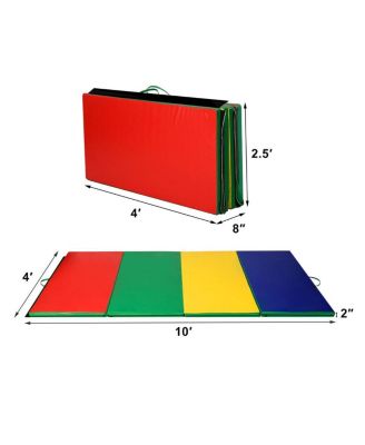 4 Feet x 10 Feet Thick Folding Panel Gymnastics Mat-Color