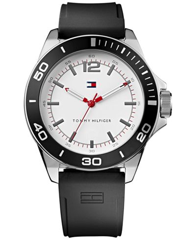 Tommy Hilfiger Men's Black Silicone Strap Watch 48mm 1790920 - Watches ...