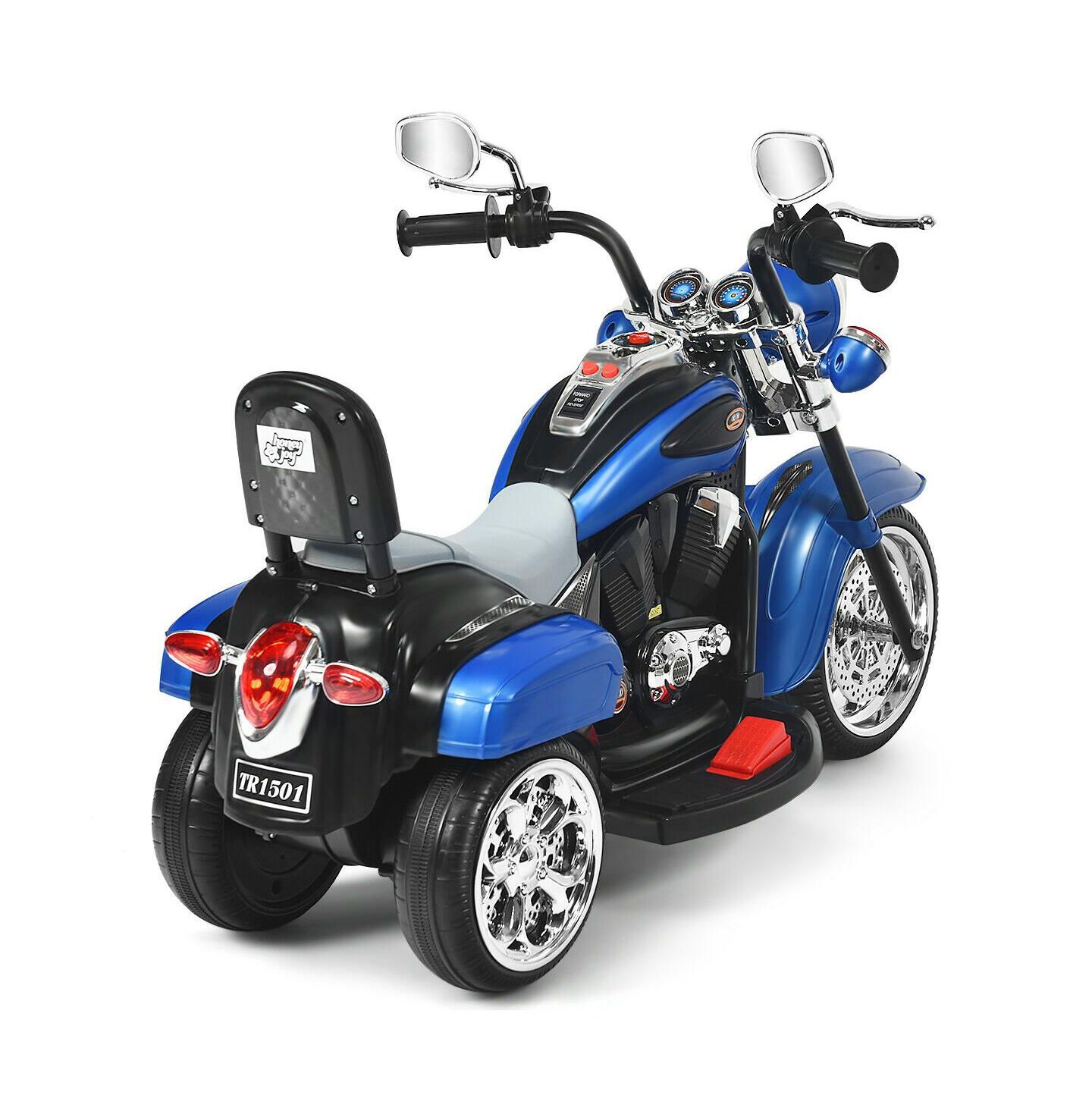 Детская игрушка Mecale Powered 3-Wheel Chopper-Style Ride-On Motorbike, 36"L x 19"W x 25"H, Ages 3+, цвет: Синий — фото 8