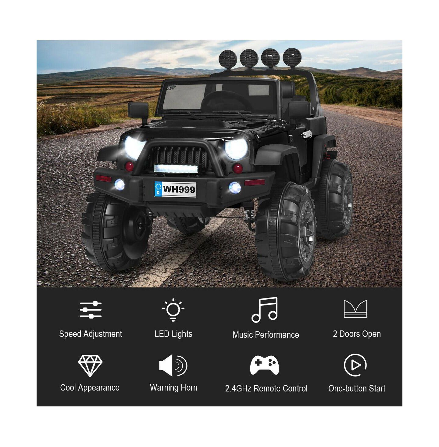 Детская игрушка Mecale 12V Kids Ride-On Truck with Remote Control and LED Lights, Ages 3-7, цвет: Чёрный — фото 5