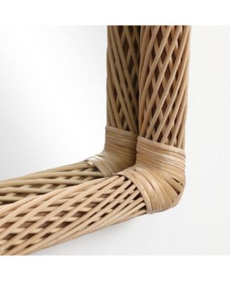 Bamboo Frame Arch Rectangle Accent Wall and Vanity Wall Mirror