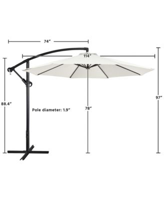 10 Ft Patio Offset Umbrella Cantilever Umbrella