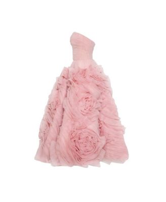 Women's Dramatically Flowered Tulle Dress
