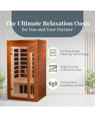 Barcelona 1 to 2 Person Hemlock Wood Infrared Sauna For Home