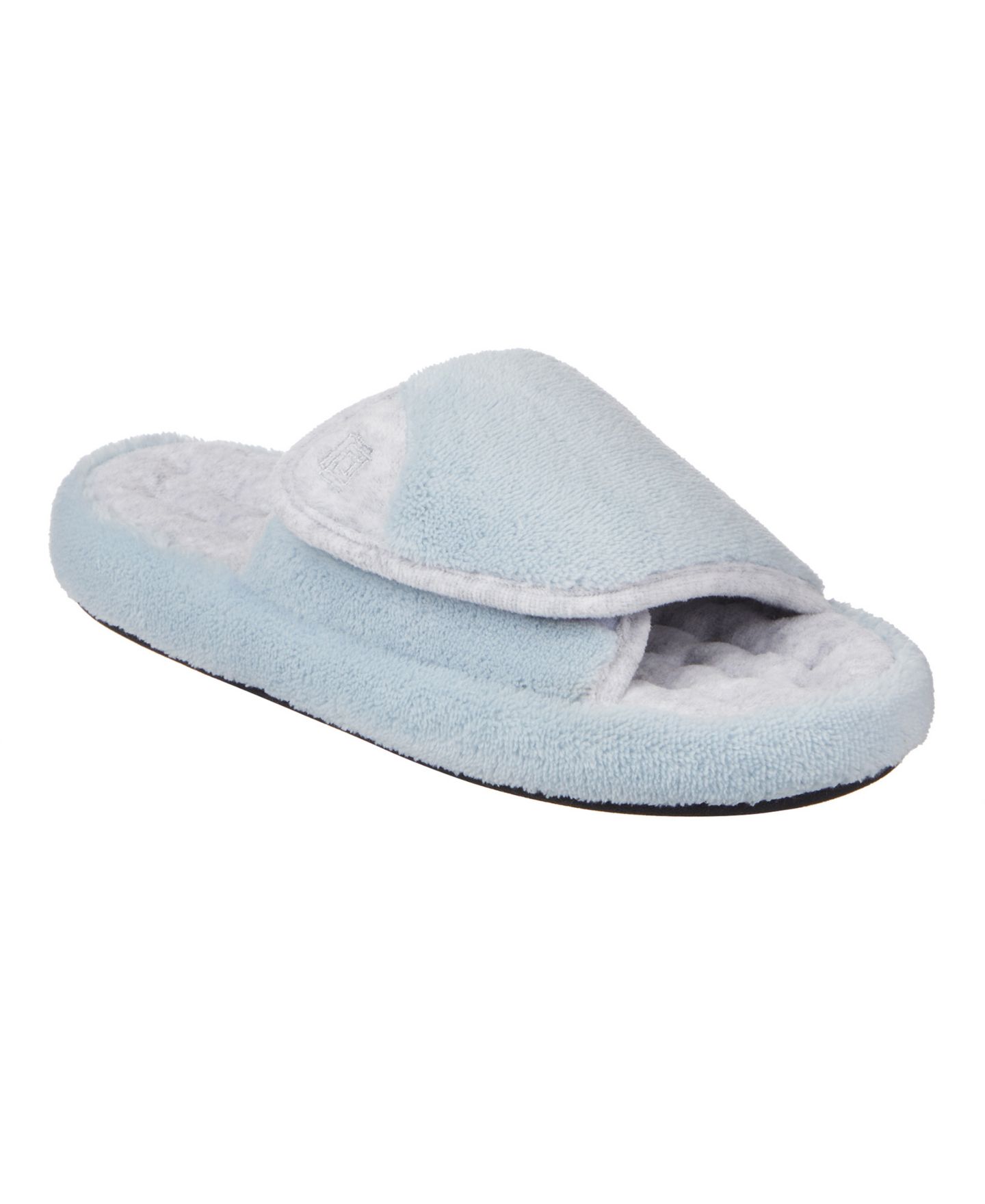 Женские тапочки Isotoner Signature Microterry Spa Slide Clog Slippers, цвет: Синий туманный — фото 1