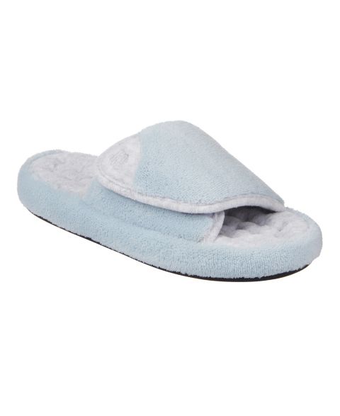 Женские тапочки Isotoner Signature Microterry Spa Slide Clog Slippers, цвет: Синий туманный
