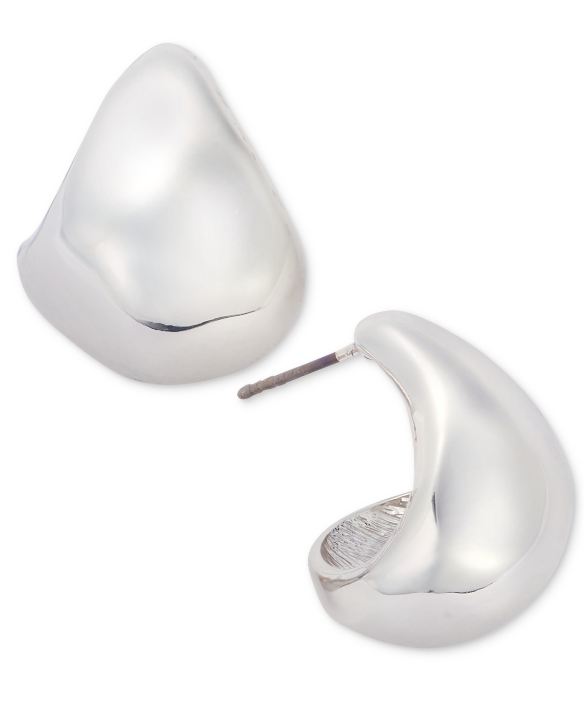 Small Bean Hoop Earrings, 0.81", Macy's Exclusive - Silver