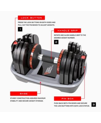 PowerDyne Adjustable Dumbbell Weights (Coal 55lb (Single))