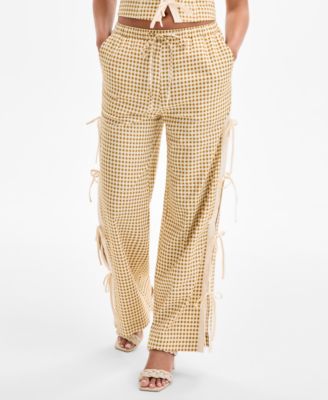 Avec Les Filles - Women's Side-Tie Straight-Leg Pants