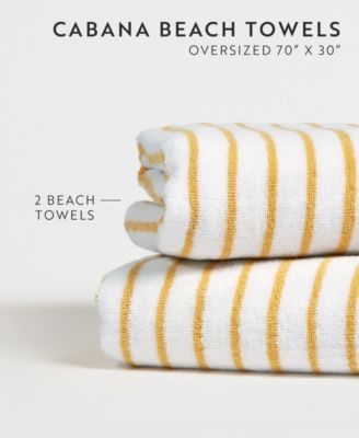 Cabana Stripe Cotton 2-Pack Beach Towels, 30" x 70"