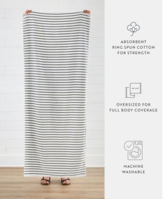 Cabana Stripe Cotton Beach Towels Set,  30" x 70"