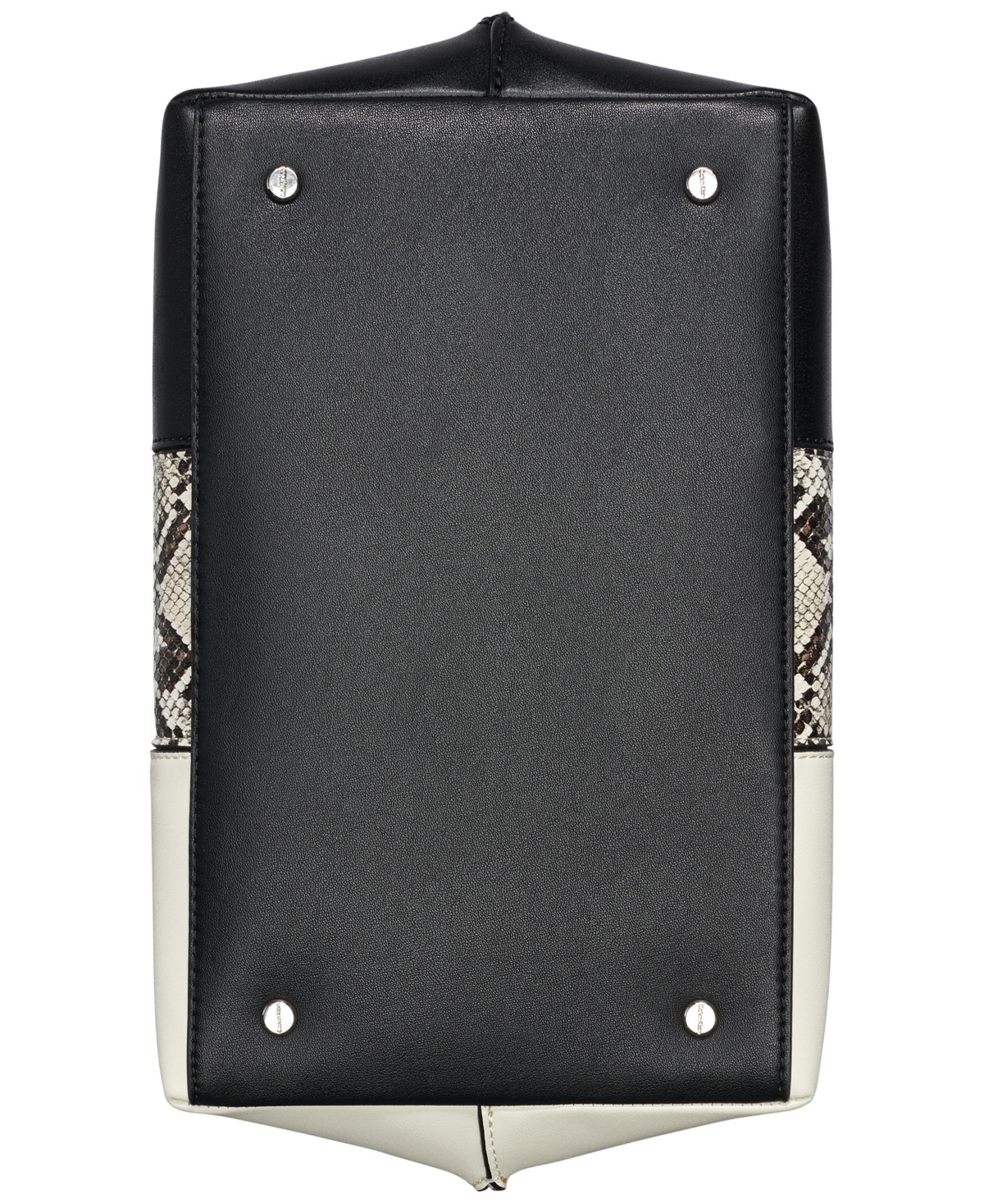 Calvin Klein Granite Convertible Multicolor Snake Satchel In Black