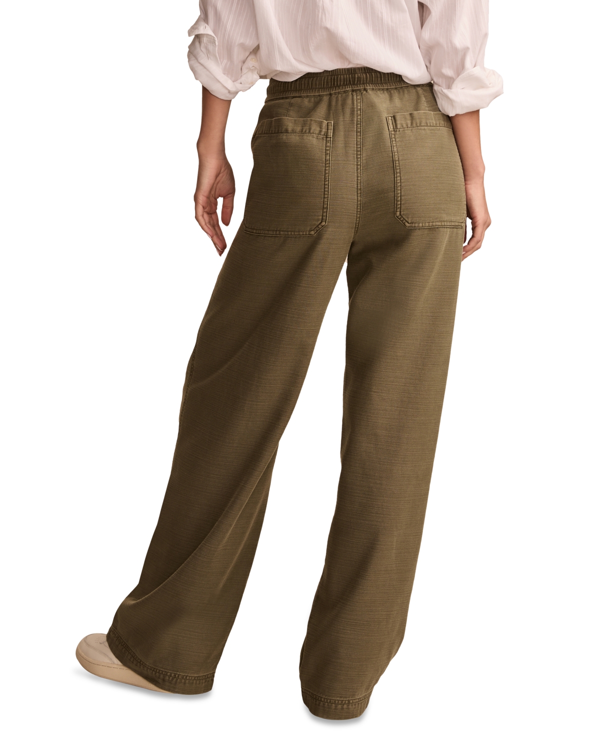 LUCKY BRAND WOMEN'S COTTON RELAXED WIDE-LEG UTILITY PANTS 