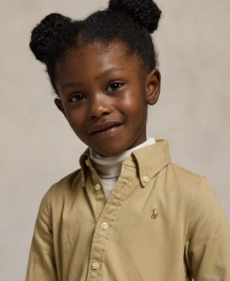 Toddler and Little Girls Belted Chino Cotton Shirtdress