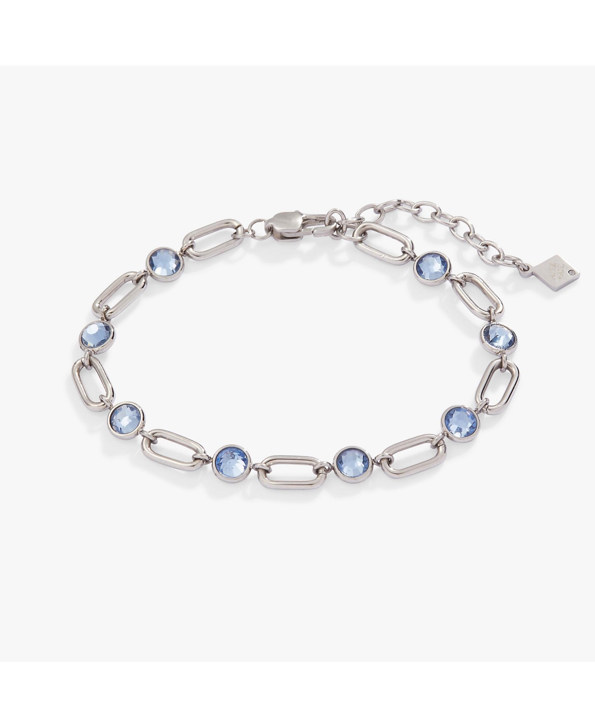 Crystal And Paperclip Chain Bracelet - Gold
