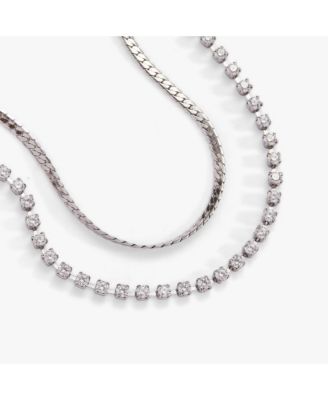 2 Row Crystal Tennis Chain Adjustable Bracelet