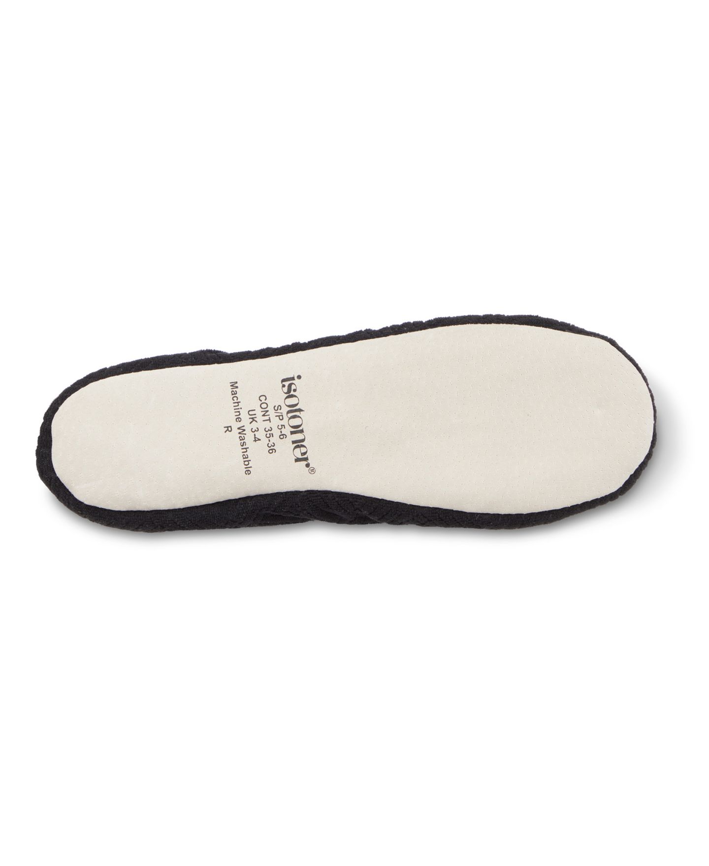 Женские тапочки Isotoner Signature Gemma Microterry Ballerina Slippers, цвет: Чёрный — фото 6