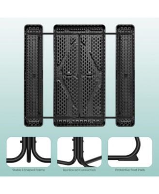 4.5ft Picnic Table with 2 Benches Heavy-Duty Table for 4-6 Person