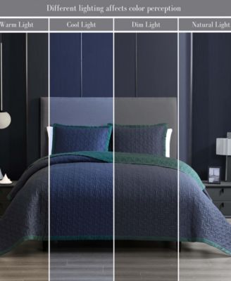 100% Cotton Sateen 3 Piece Textured Quilted Queen Size Coverlet Set