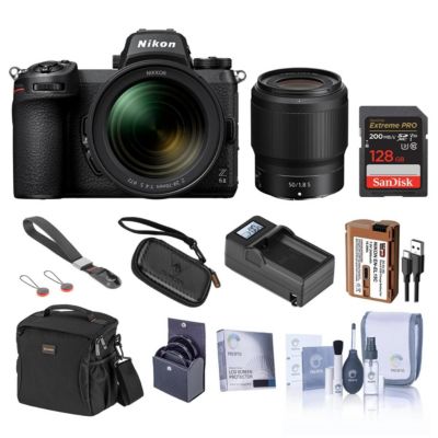 Z 6II Mirrorless Camera with 50mm f/1.8 S Lens, Bundle w/Memory Card, Shoulder Bag,Lithium-Ion Battery, Smart Charger Base & Plate, Filter Kit,