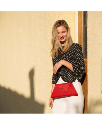 Red Clutch Bag Leather Clutch Purse Crossbody Evening Purse Unique Women's Red Handbag