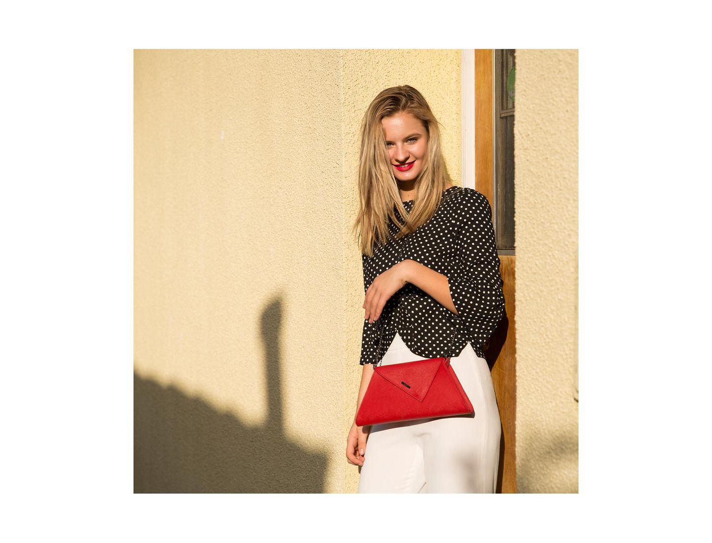 Женский клатч SUSU Red Clutch Bag Saffiano Leather Clutch Purse Crossbody Evening Purse Unique Red Handbag, цвет: Красный — фото 2