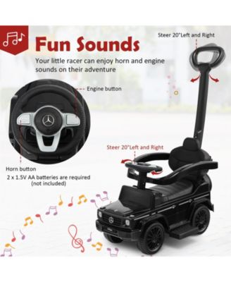 3-In-1 Kids Ride on Mercedes Benz G350 Push Car with Canopy