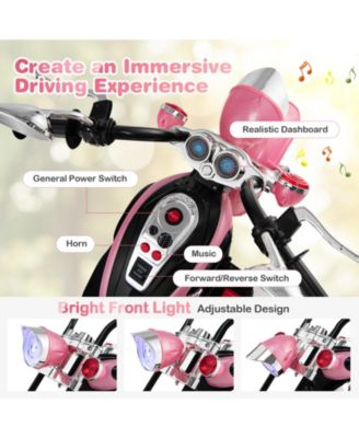 6V Powered Toddler 3-Wheel Motorbike Ride On Toy with Horn and Headlight