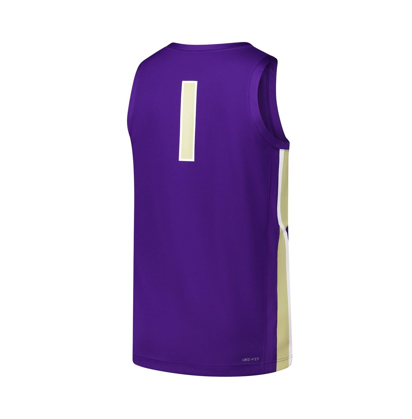 Мужской топ Nike 1 Purple James Madison Dukes Replica Basketball Jersey — фото 3