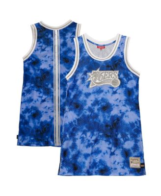 Mitchell & Ness - Women's Blue Philadelphia 76ers Hardwood Classics Galaxy Jersey Tank Top Dress