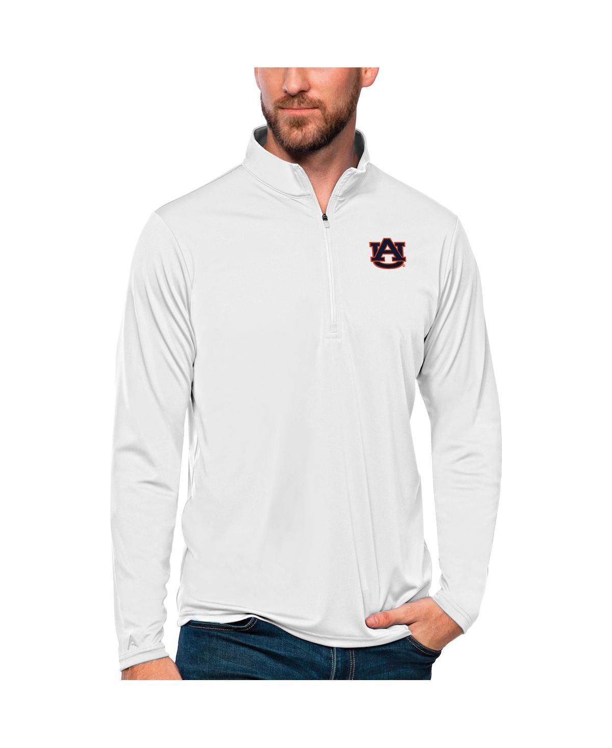 Men's White Auburn Tigers Tribute Quarter-Zip Sweatshirt - White