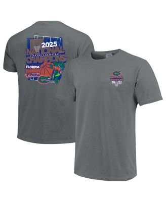 Image One - Men's Graphite Florida Gators 2025 NCAA Men's Basketball National Champions Comfort Colors Collage T-Shirt