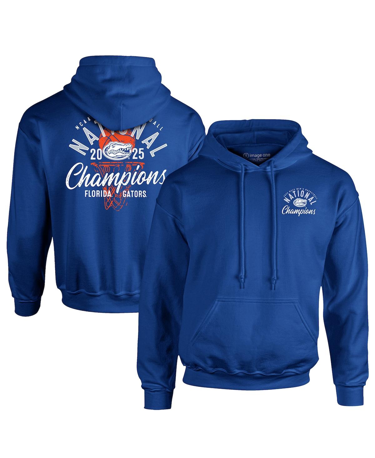 Men's Royal Florida Gators 2025 Ncaa Men's Basketball National Champions Comfort Colors Overlay Pullover Hoodie - Royal