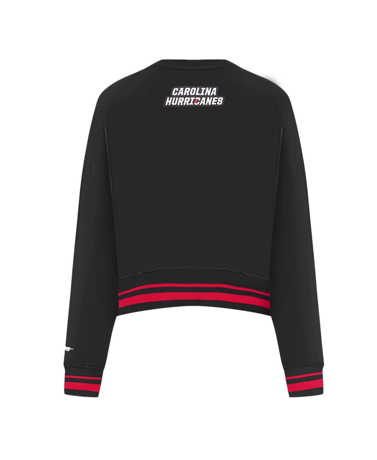 Pro Standard Women's Black Carolina Hurricanes Area Code Cropped Pullover Sweatshirt In Black