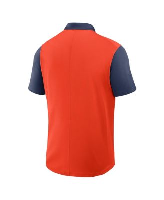 Men's Orange/Navy Detroit Tigers Cooperstown Collection Color Block Victory Performance Polo Shirt