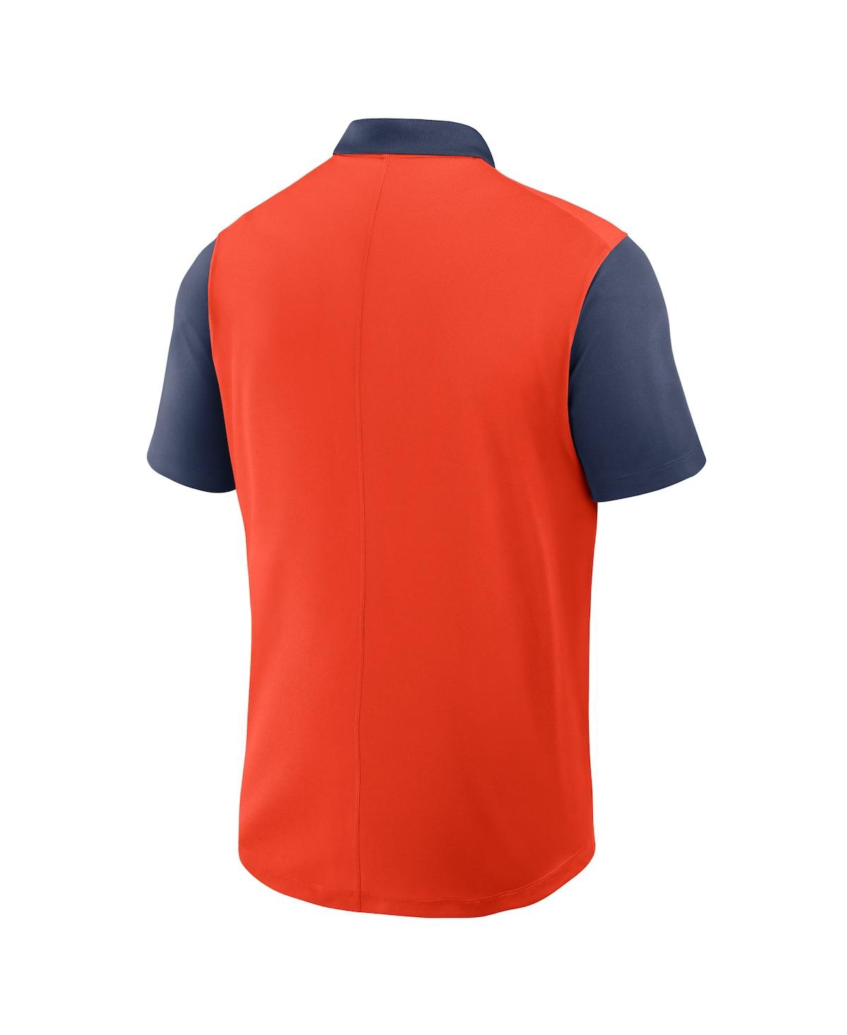 Nike Men's Orange/navy Detroit Tigers Cooperstown Collection Color Block Victory Performance Polo Shirt