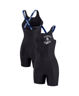 WEAR by Erin Andrews - Women's&nbsp; Black Los Angeles Dodgers Bodycon Quarter-Zip Romper