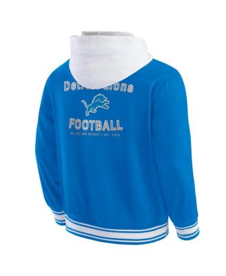 Men's Blue Detroit Lions Full-Snap Hoodie Jacket