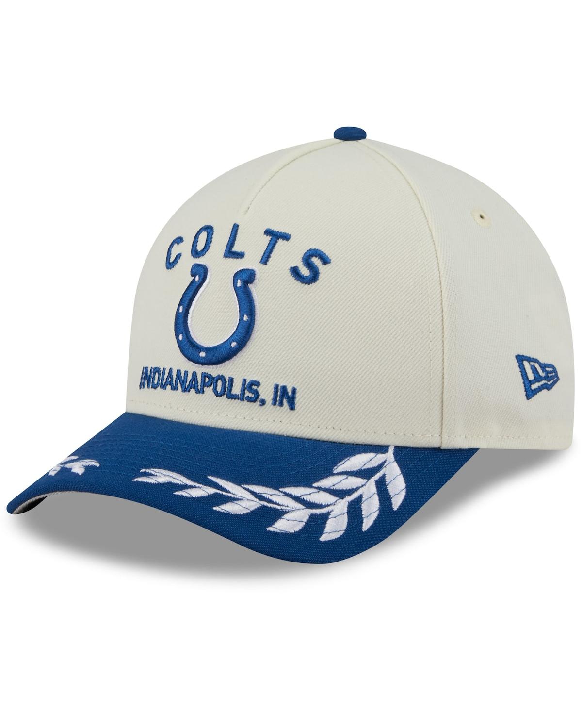 New Era Men's Cream/royal Indianapolis Colts 2025 Nfl Draft 9forty A-frame M-crown Adjustable Hat