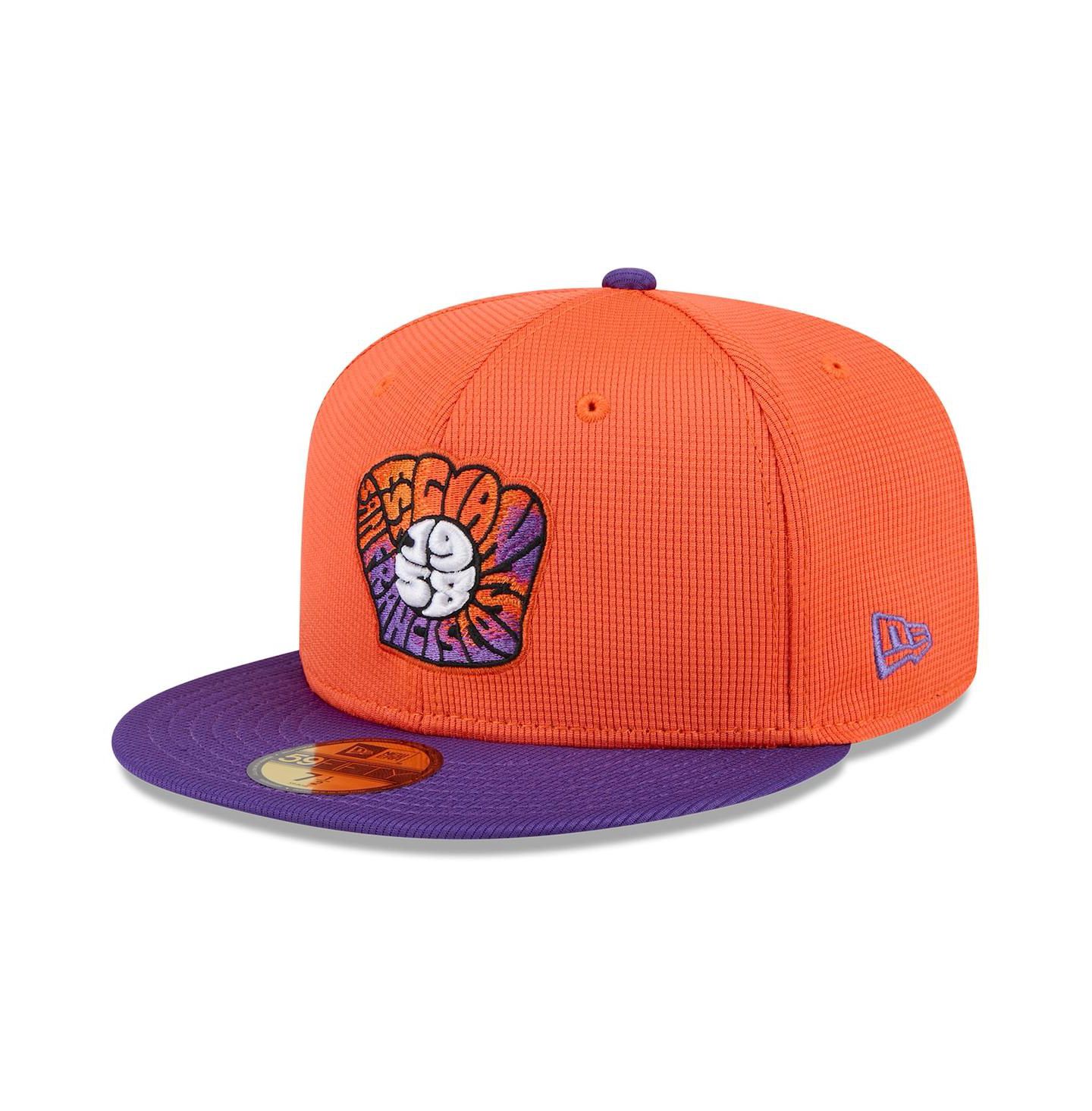 Мужская кепка New Era Orange/Purple San Francisco Giants 2025 City Connect Batting Practice 59FIFTY Fitted Hat — фото 1