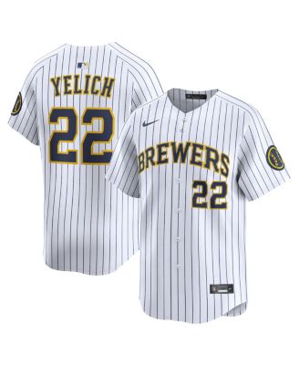 Nike - Men's Christian Yelich White Milwaukee Brewers Alternate Limited Jersey